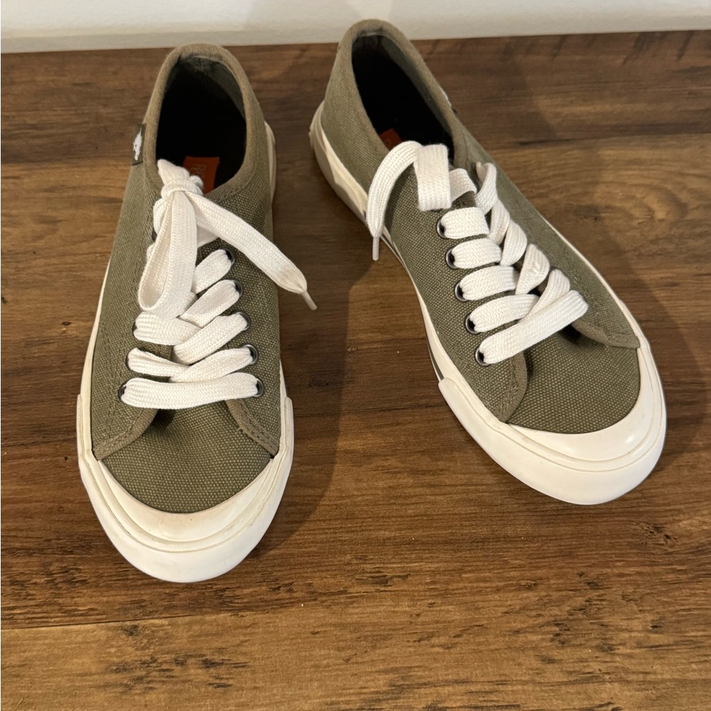 Rocket Dog Olive Canvas Sneakers with White Laces